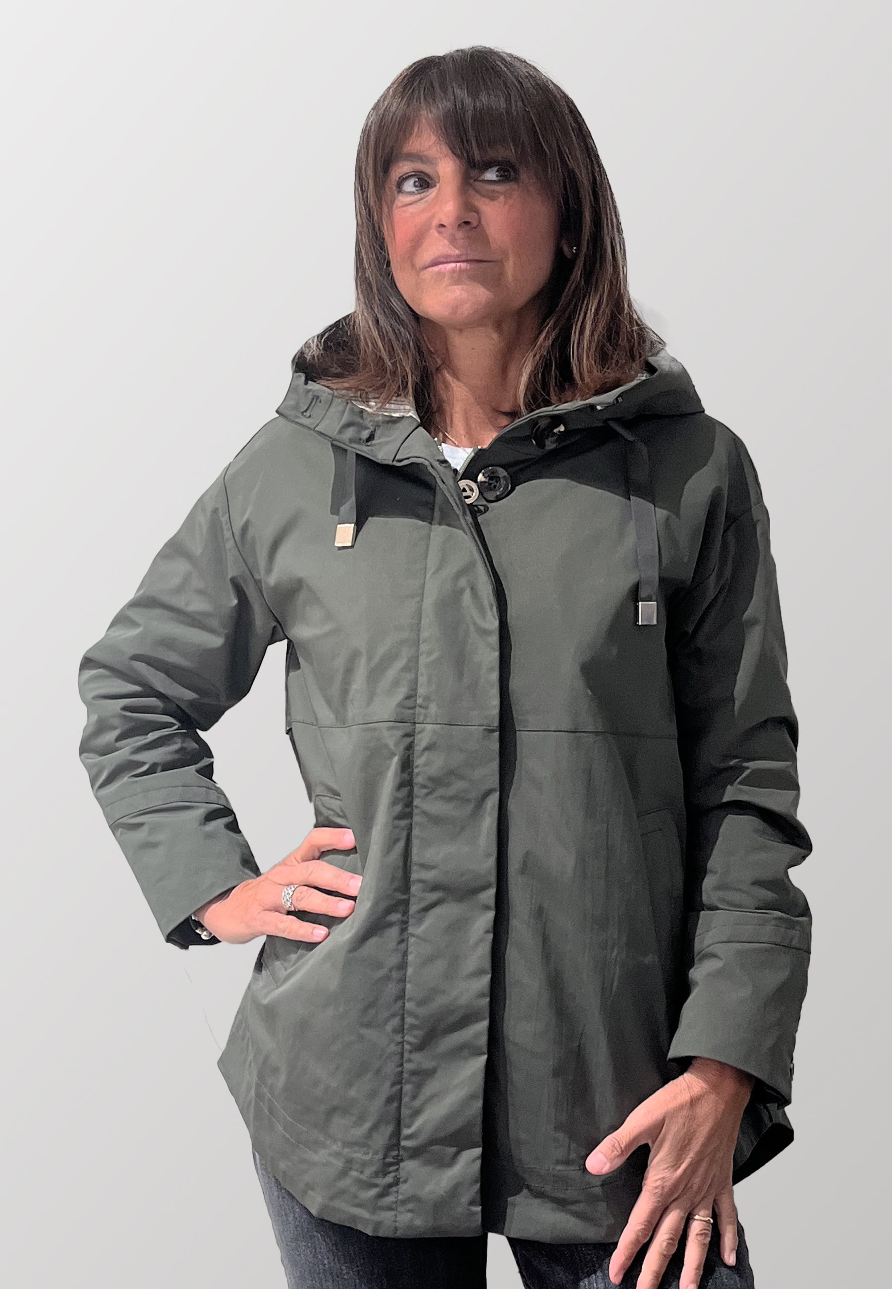 Giubbino Donna Manica Lunga Antipioggia SATINETTE MARCELLA 008