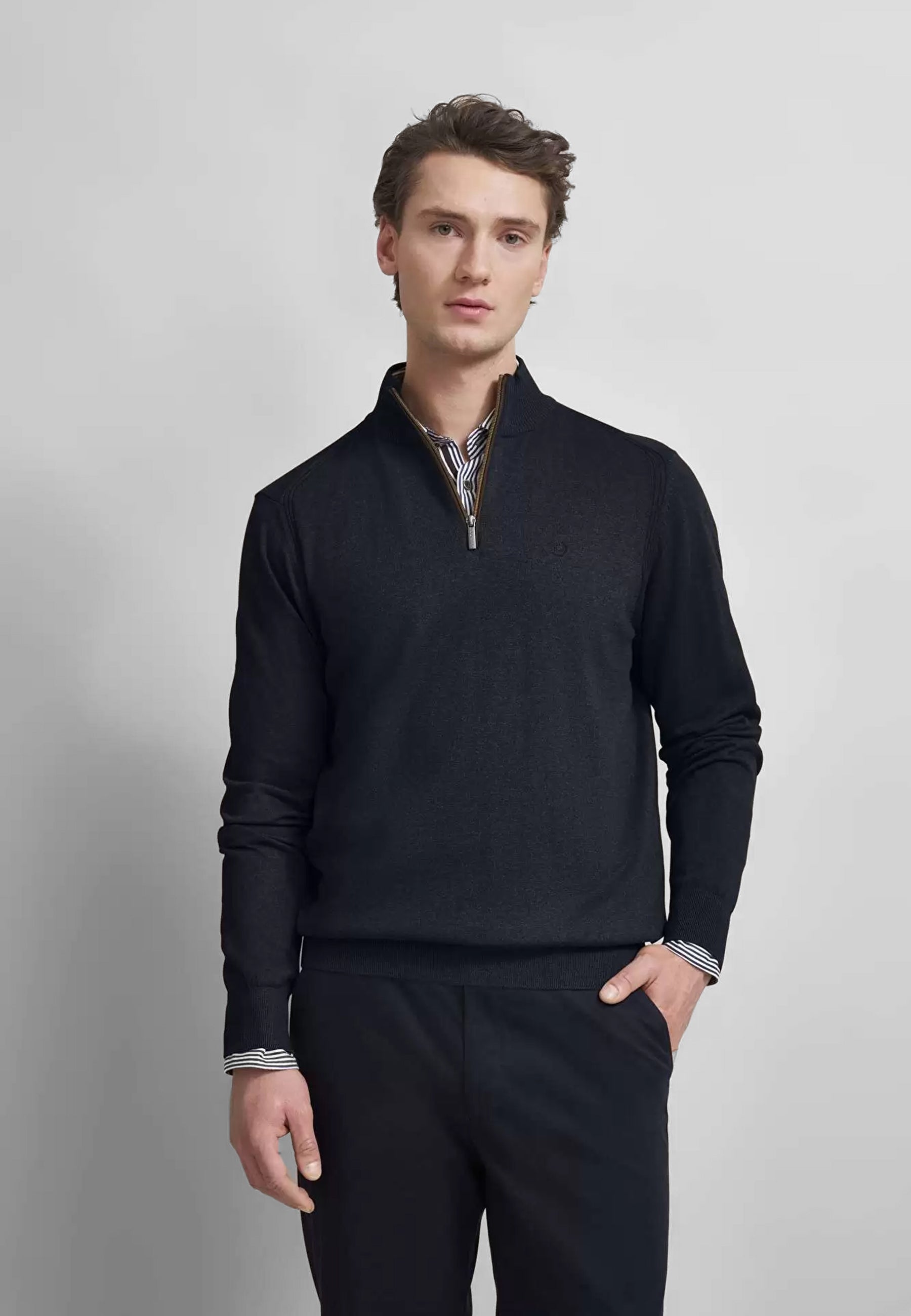 Maglia Uomo Lupetto Zip Lana BUGATTI 7500-65520B