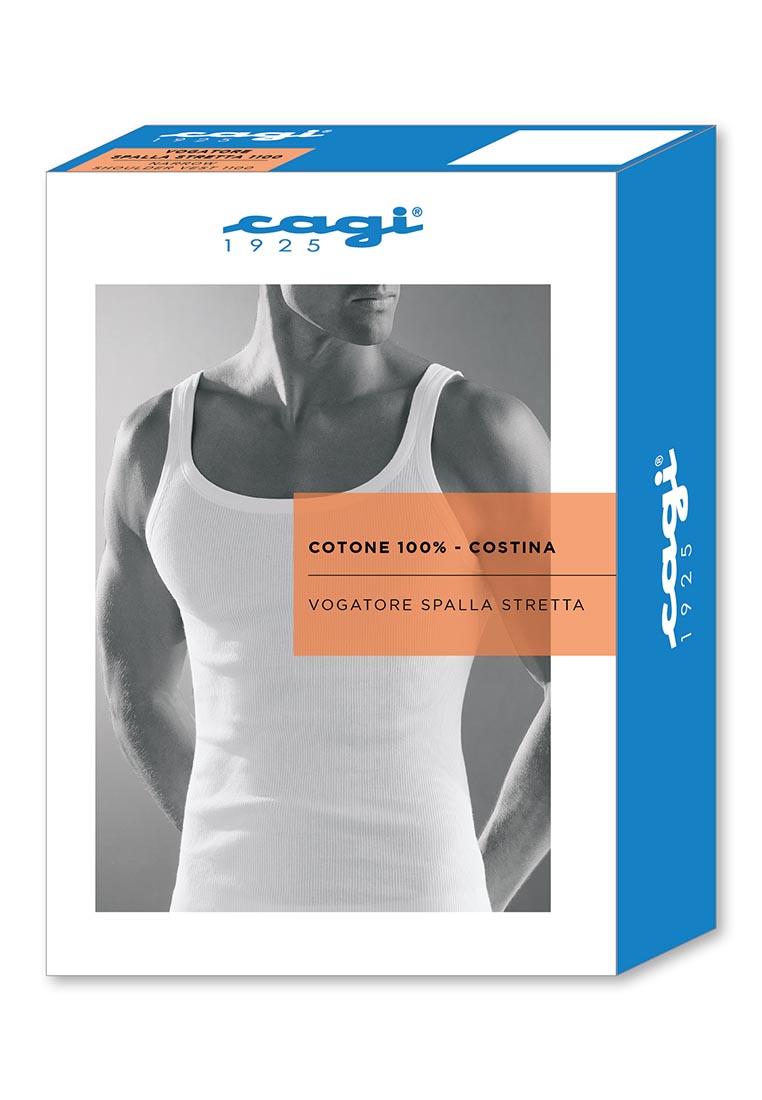 CAGI 1100 Canottiera Spalla Stretta Costina Uomo